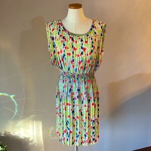 Anthropologie Yoana Baraschi MEADOWLIGHT pleated dress petite ombre floral MP